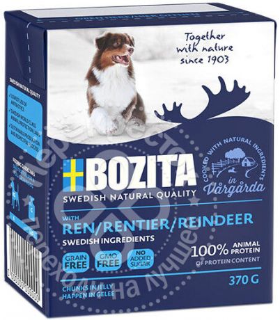 Корм для собак Bozita Reindeer кусочки в желе с оленем 370г