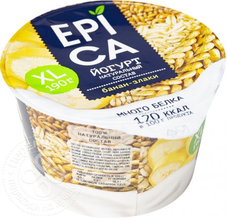 Йогурт Epica Банан-злаки 4.9% 190г