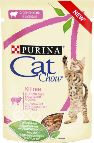 Корм для котят Cat Chow Ягненок и Кабачок в соусе 85г