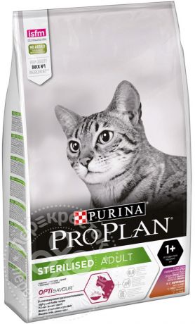 Сухой корм для кошек Pro Plan Sterilised Утка и Печень 10кг