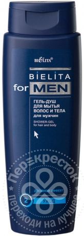 Гель-душ для мытья волос и тела BiElita Men Двойной эффект 400мл
