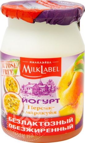 Йогурт безлактозный MilkLabel Персик-маракуйя 0% 150г