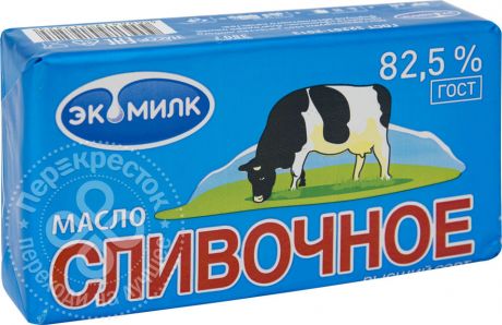 Масло сладко-сливочное Экомилк 82.5% 380г