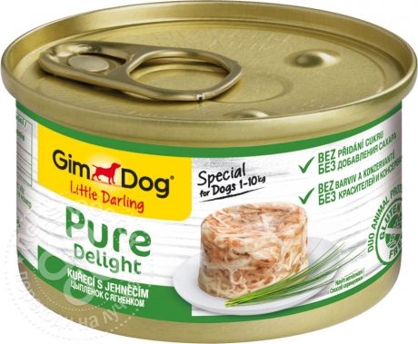 Корм для собак GimDog Pure Delight из цыпленка с ягненком 85г