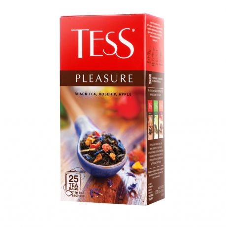 Тесс Чай черный Pleasure яблоко/шиповник 25 пакетиков Tess