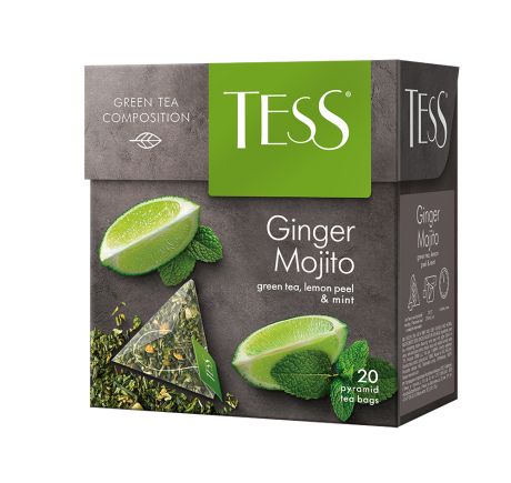 Тесс Чай зеленый Ginger Mojito 20 пирамидок Tess