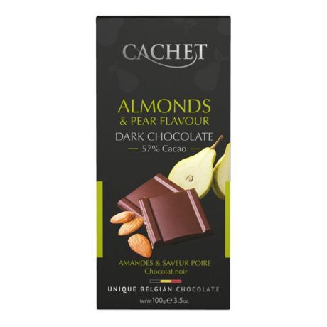 БЕЗ БРЭНДА Шоколад темный 57% с кусочками апельсина и миндаля Cachet