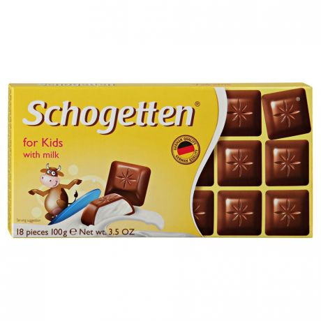 Шогеттен Шоколад мол. с мол. нач. 100г FOR KIDS Schogetten