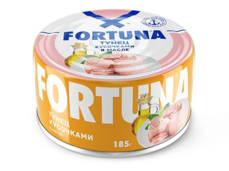 БЕЗ БРЭНДА Тунец кусочками в масле Fortuna