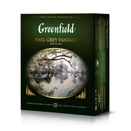 Гринфилд Чай черный Эрл Грей Фентези 100 пакетиков Greenfield