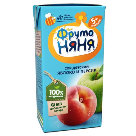 Фруто Няня Сок яблоко/персик с мякотью ФрутоНяня