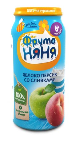 Фруто Няня Пюре яблоко/персик/сливки ФрутоНяня