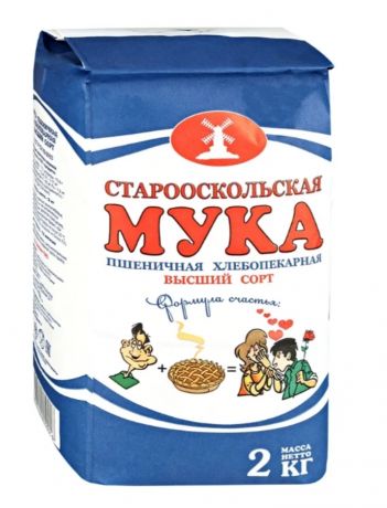 Старооскольская Мука Мука синий мотив Старооскольская мука