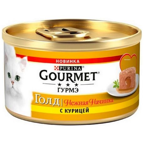 Gourmet Корм консерервированный для кошек Нежная Начинка Курица Gourmet Gold