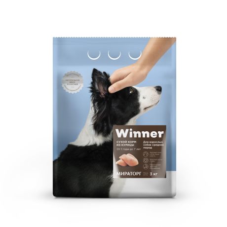 Winner Корм для собак сухой средних пород Курица Winner