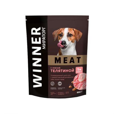 Winner Сухой корм с нежной телятиной для взрослых собак мелких пород  05 кг WINNER MEAT