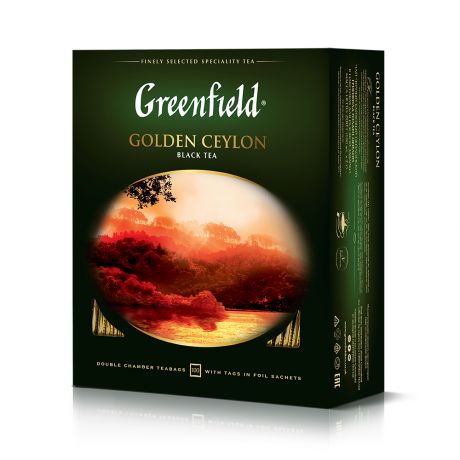 Гринфилд Чай Голден Цейлон 100 пакетиков Greenfield