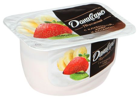 Даниссимо БЗМЖ Продукт творожный Danissimo клубника/банан Danone