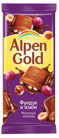 Альпен Голд Шоколад с орехом и изюмом Alpen Gold