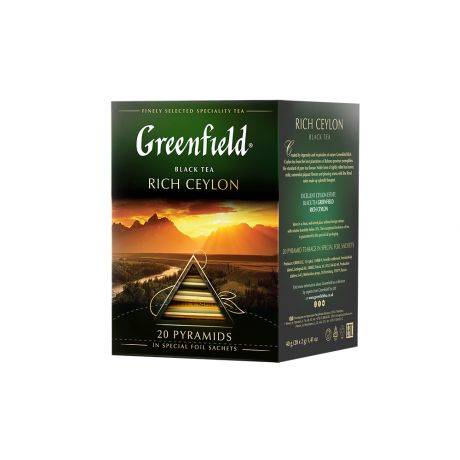 Гринфилд Чай рич цейлон 20 пирамидок Greenfield