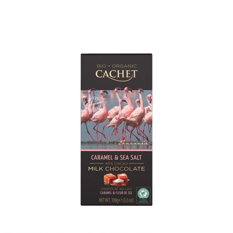 Cachet Шоколад молочный органический 40% из Танзании карамель/морская соль Cachet