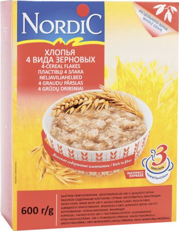 Нордик Хлопья Nordic 4х зерновые NORDIC