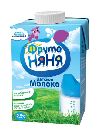 Фруто Няня БЗМЖ Молоко питьевое ультрапастеризованное 2.5% Фрутоняня