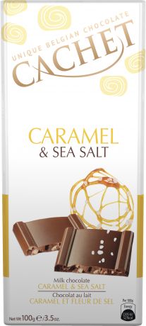 БЕЗ БРЭНДА Шоколад молочный c карамелью/морской солью Cachet