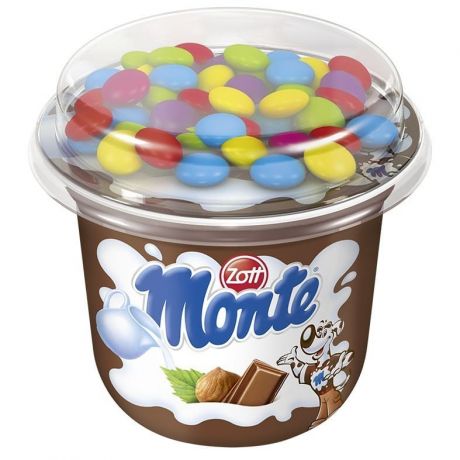 Цотт БЗМЖ Десерт мололчный с шоколадом и фундуком 13.7% Zott Monte