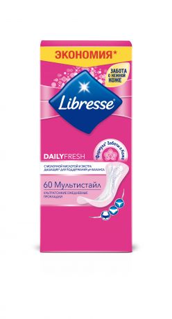 Либресс Прокладки ежедневные Libresse DailyFresh Multistyle 60 шт
