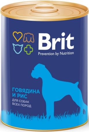 Брит Консервы для собак говядина/рис Brit