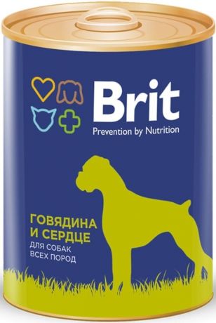 Брит Консервы для собак говядина/сердце Brit