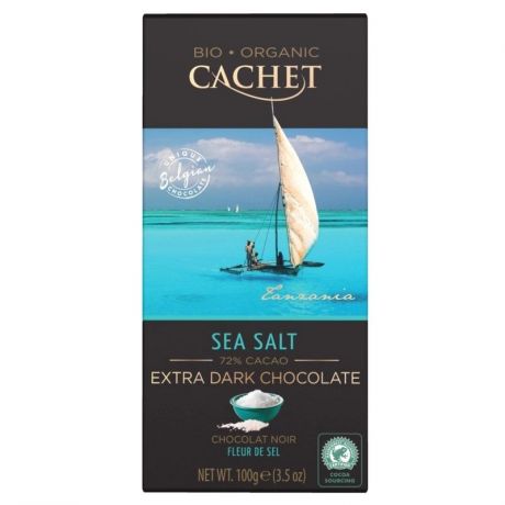 БЕЗ БРЭНДА Импорт- Органический темный шоколад (72% какао) с морской солью 100гСachet