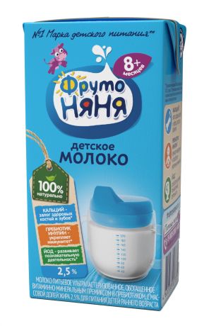 Фруто Няня БЗМЖ Молоко питьевое ультрапастеризованное 2.5% ФрутоНяня