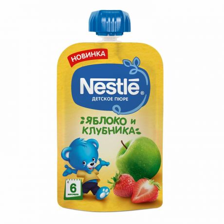 Nestle Пюре Nestle яблоко-клубника 90г