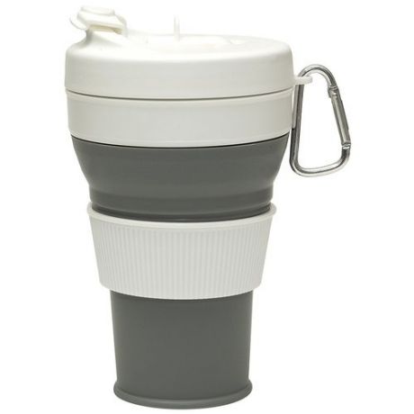 Складной эко-стакан для кофе, 450 мл, серый