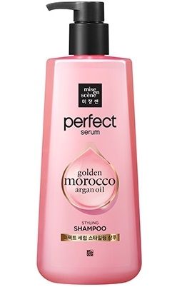 Mise en Scene Шампунь Perfect Serum Styling Shampoo Golden Morocco Argan Oil для Поврежденных Волос, 680 мл