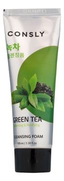 Consly Пенка Green Tea Balancing Creamy Cleansing Foam Балансирующая Кремовая для Умывания с Экстрактом Зеленого Чая, 100 мл