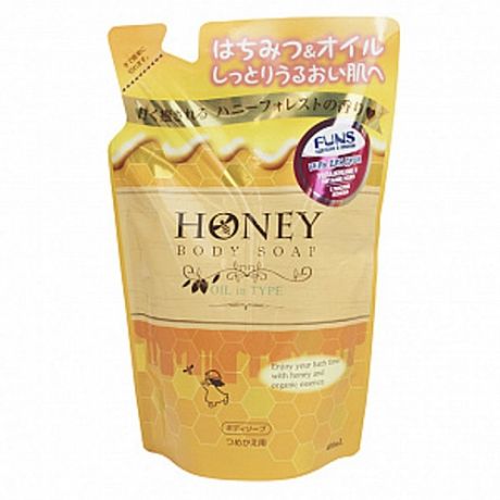 Funs Гель Honey Oil для Душа Увлажняющий с Экстрактом Меда и Маслом Жожоба, з/б, 400 мл