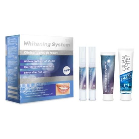 Global White Система Premium для Отбеливания Зубов, 40 мл+2*5 мл