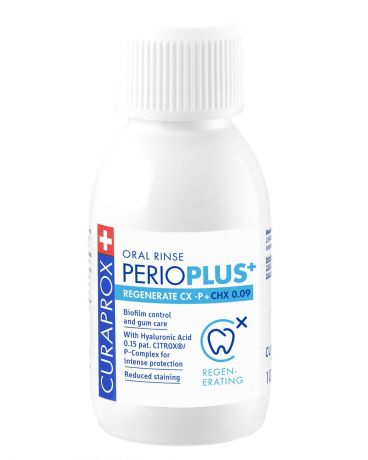 Curaprox Жидкость - Ополаскиватель Perio Plus Regenerate, с Содержанием Хлоргексидина 0,09% и Гиалуроновой Кислотой, 100 мл