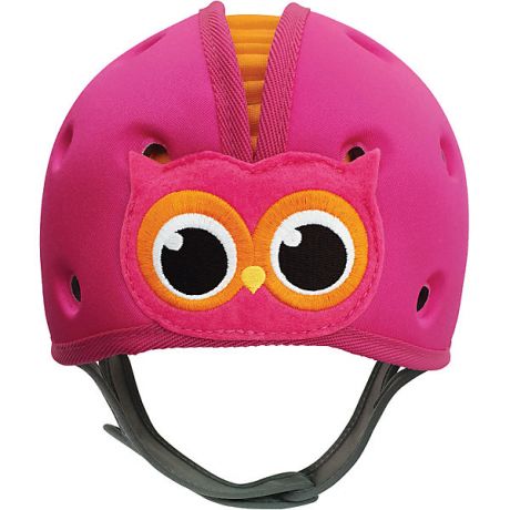 SafeheadBABY Противоударная шапка-шлем SafeheadBaby "Сова", розово-оранжевая