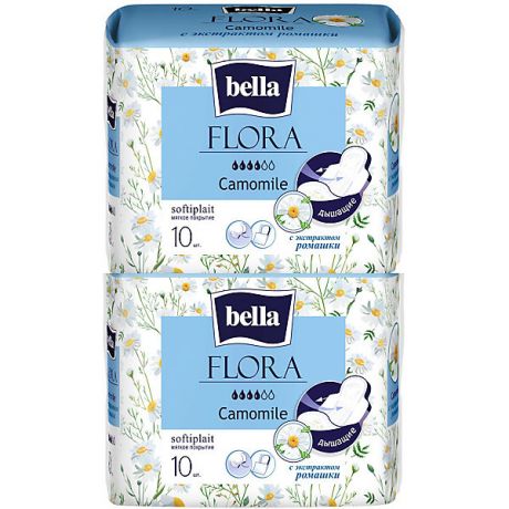 Bella Прокладки Bella Flora Camomile с экстрактом ромашки, 4 капли, 20 шт