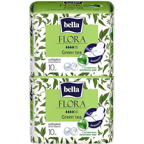 Bella Прокладки Bella Flora Green tea с экстрактом зеленого чая, 4 капли, 20 шт