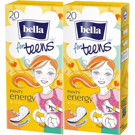 Bella Ежедневные прокладки Bella For Teens Energy deo экстратонкие, 2х20 шт