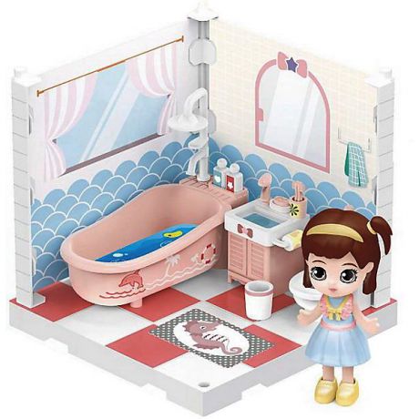 ABtoys Модульный домик ABtoys Мини-кукла в ванной комнате, 1 секция