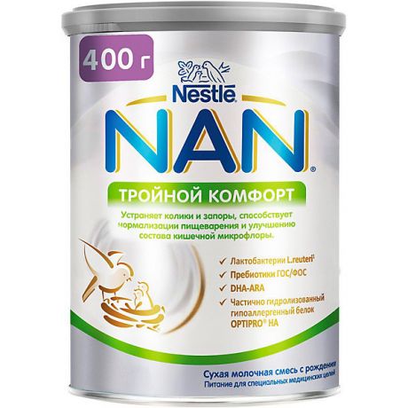 Nestle Молочная смесь Nestle NAN тройной комфорт, с 0 мес, 400 г