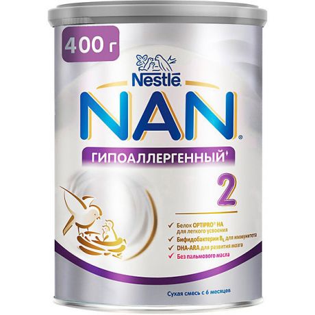 Nestle Молочная смесь Nestle NAN гипоаллергенный 2, с 6 мес, 400 г