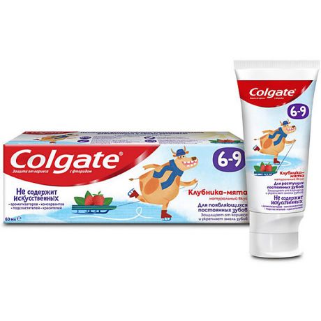 Colgate Детская зубная паста Colgate клубника-мята с фтором, 6-9 лет, 60 мл
