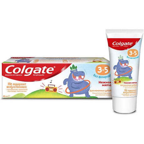 Colgate Детская зубная паста Colgate нежная мята без фтора, 3-5 лет, 60 мл